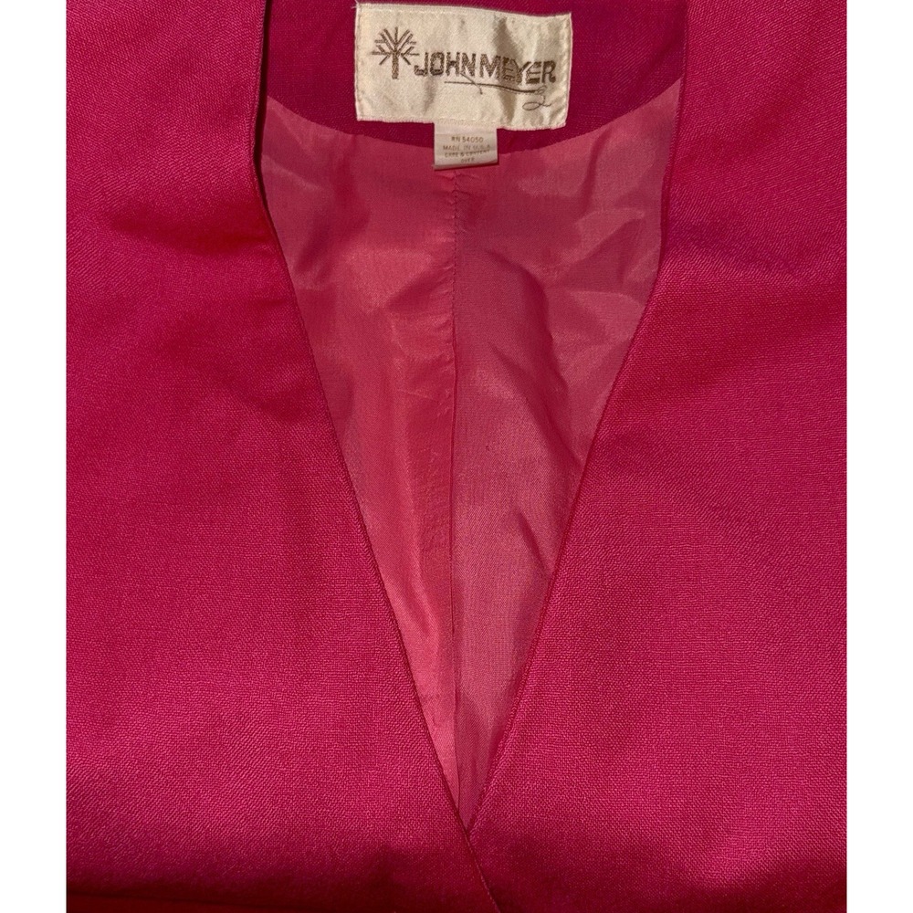 Vintage John Meyer of‎ Norwich button front blazer jacket bright pink Size 4 USA - Picture 4 of 6